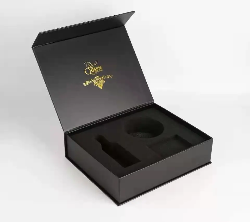 Caja de empaquetado de papel de envío negra de lujo de encargo al por mayor del regalo del color del transporte del cartón para la entrega