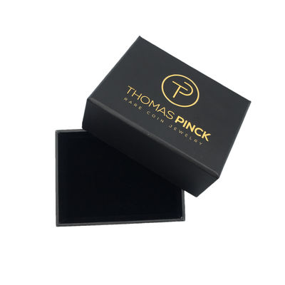Empaquetado de lujo negro de la caja de regalo de la joyería de la cartulina de 2m m PMS Ring Rigid Small Paper Cosmetic