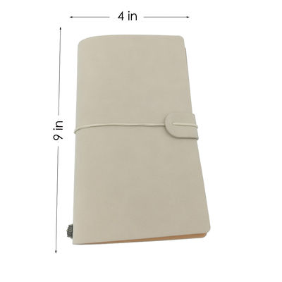 Diario de cuero beige 100gsm el 12x20cm de la goma del cuaderno de la PU A6
