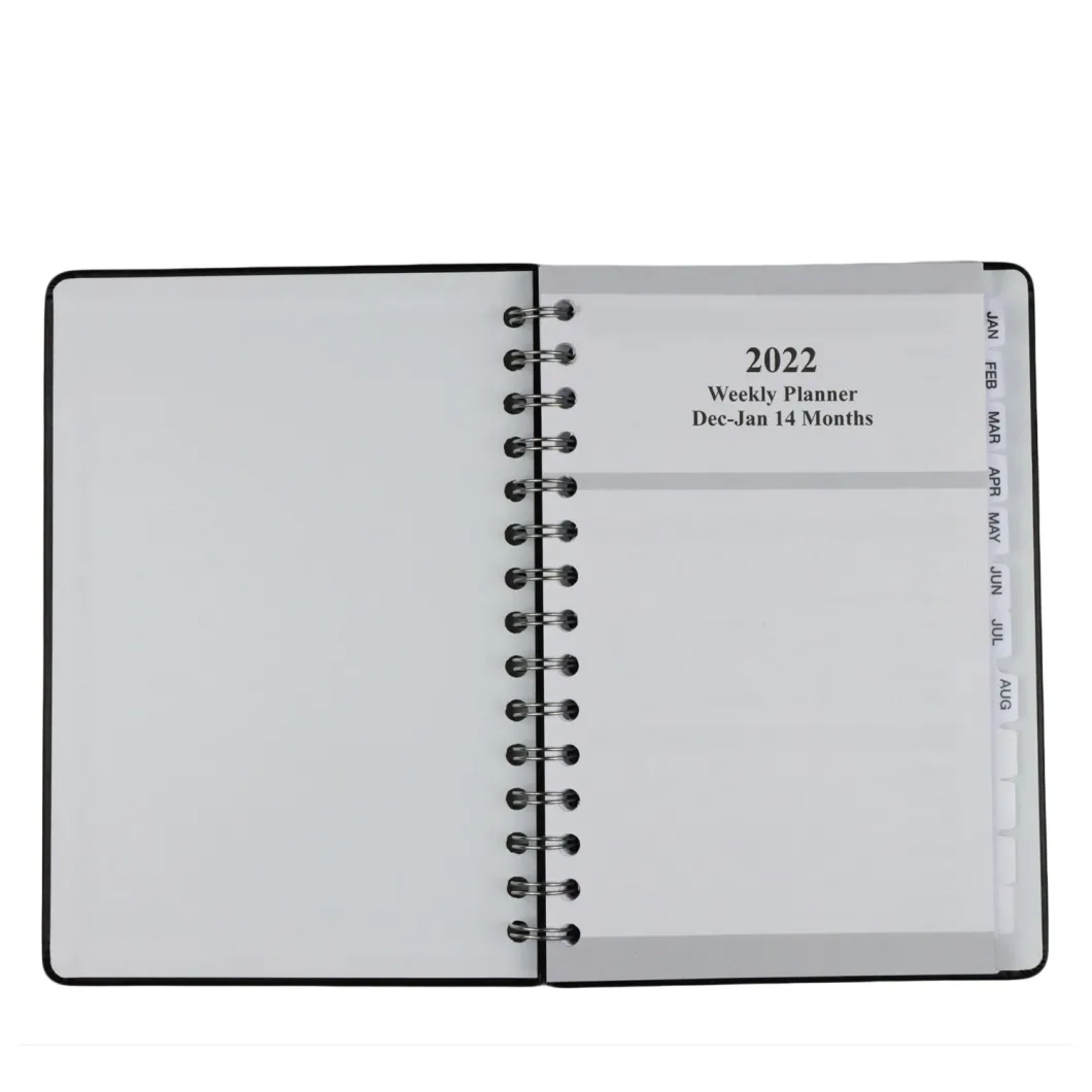 La PU del planeamiento anticipado cubre difícilmente al planificador mensual del cuaderno espiral del diario